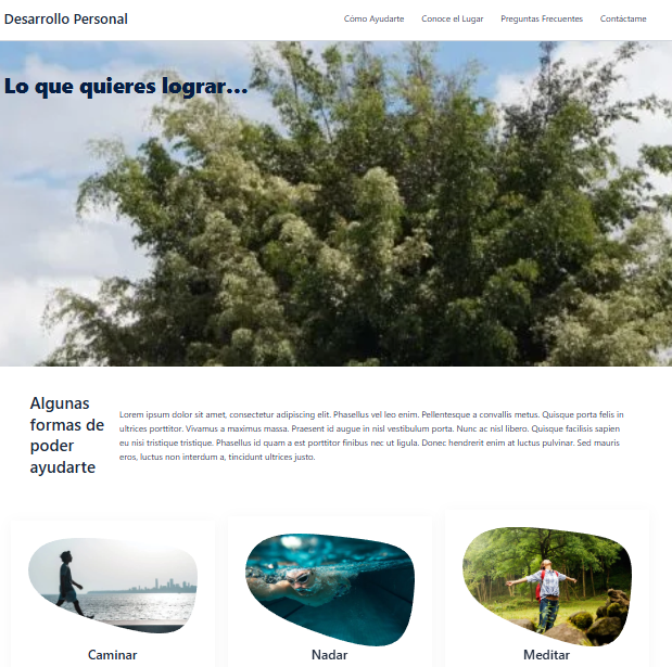 one page site sandra caldas